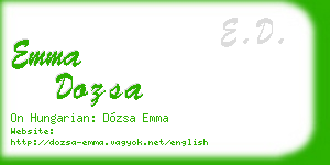 emma dozsa business card